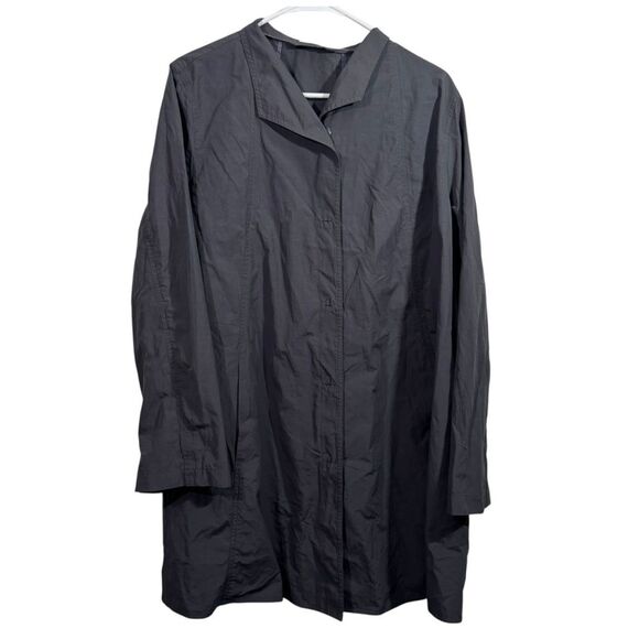 Eileen Fisher Jackets & Blazers - Eileen Fisher Charcoal Grey Tunic Length Rain Jacket